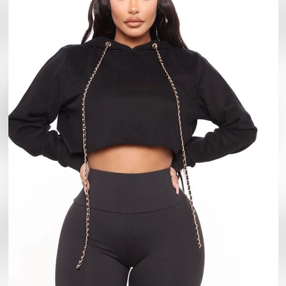 Linked To You Layered Chain Hoodie - Black. Worn Twice. - Picture 1 of 7